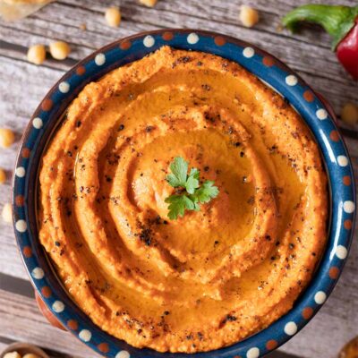 Roasted Red Bell Pepper Hummus Vegetarian