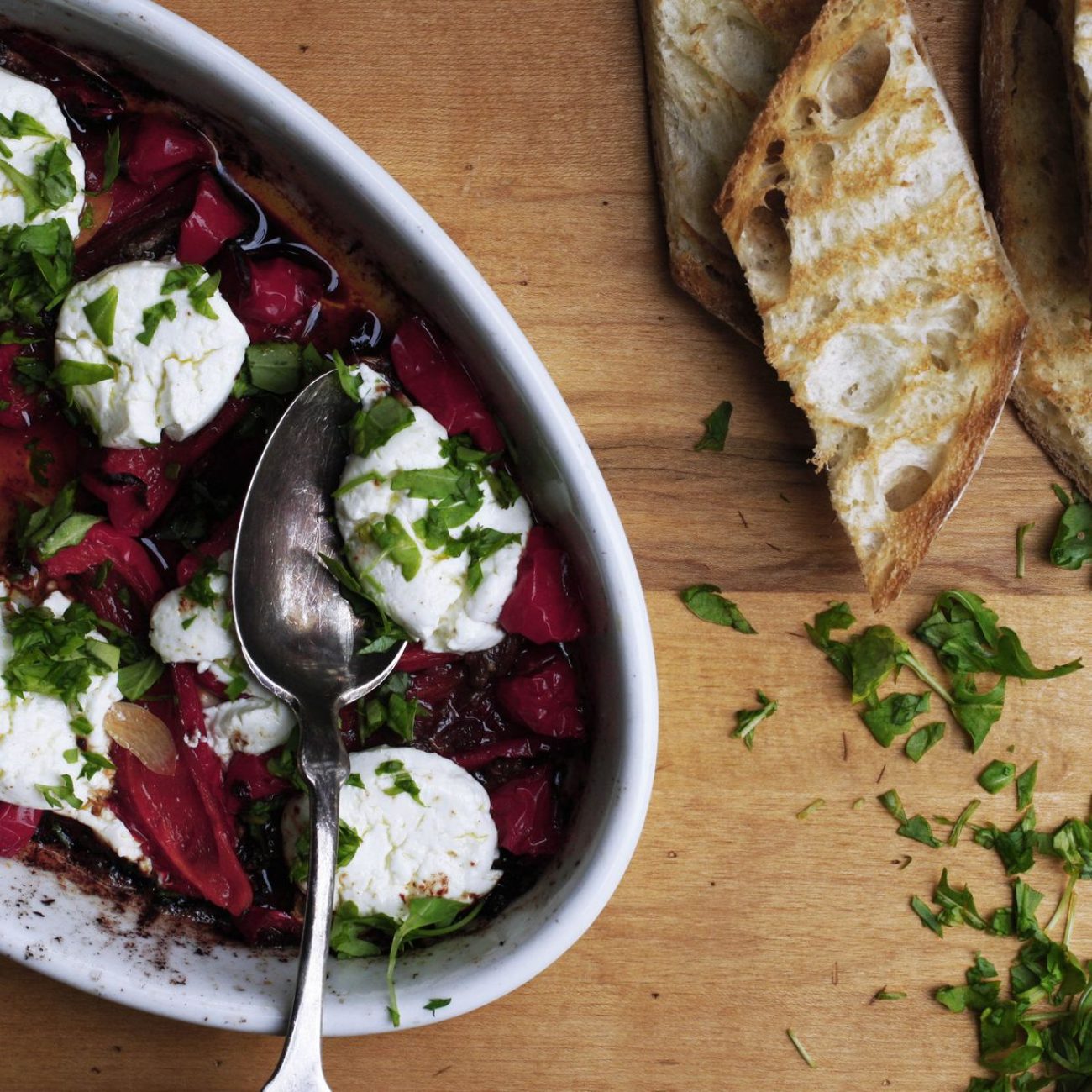 Roasted Red Peppers With Anchovy Spiked