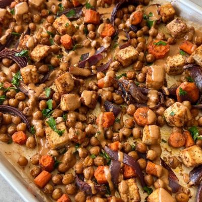 Roasted Veggie Salad W/ Creamy Spicy Tofu