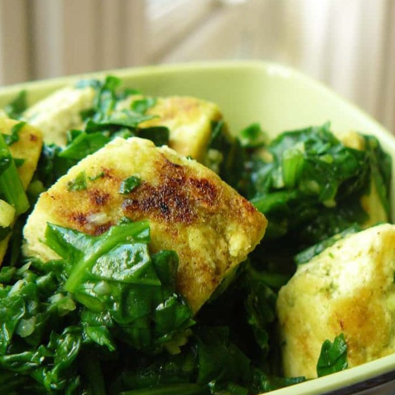 Saag Tofu Indian Tofu With Spinach