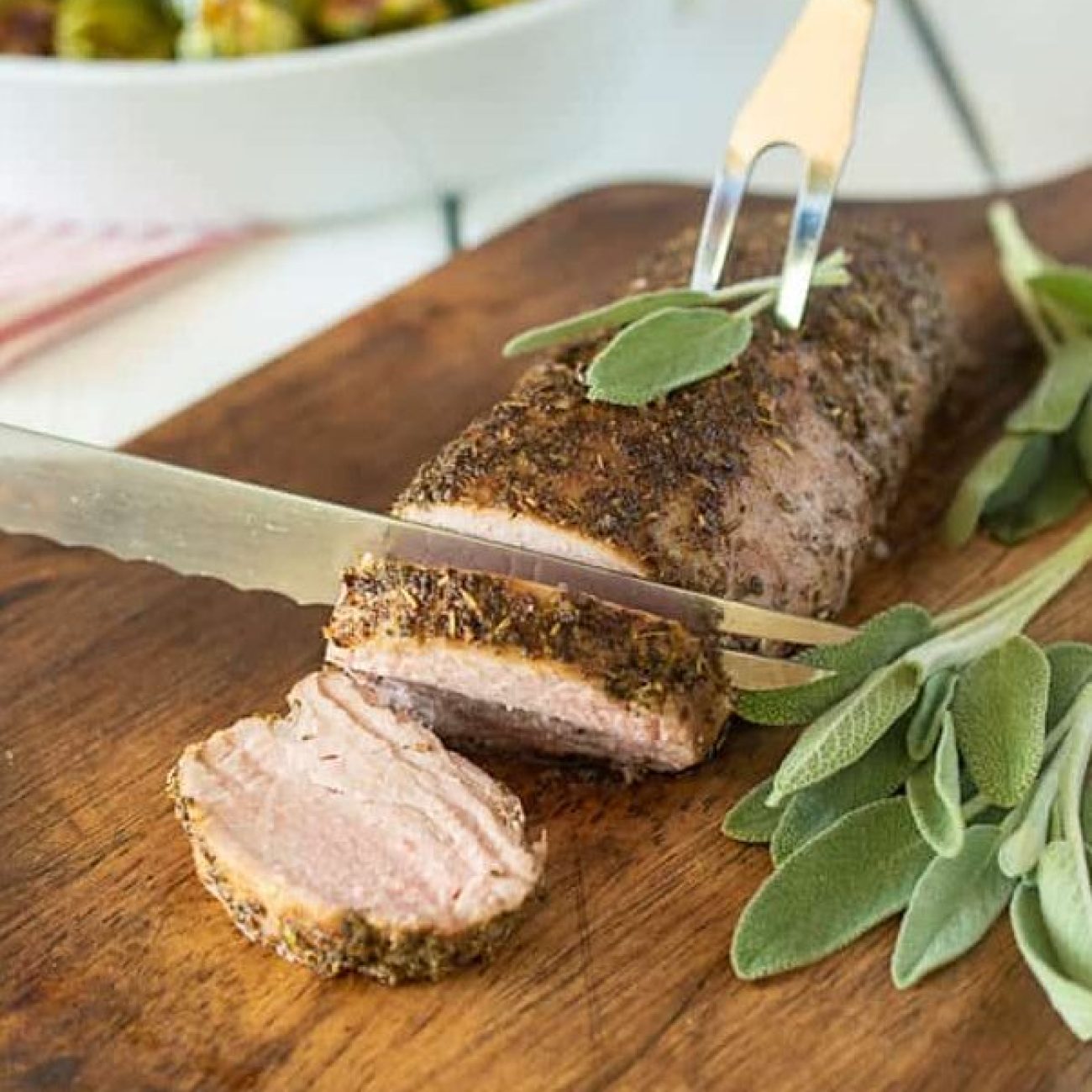 Sage And Garlic Crusted Pork Tenderloin