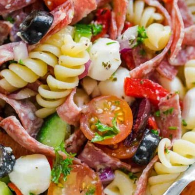 Salami Salad With Tomatoes And Mozzarella