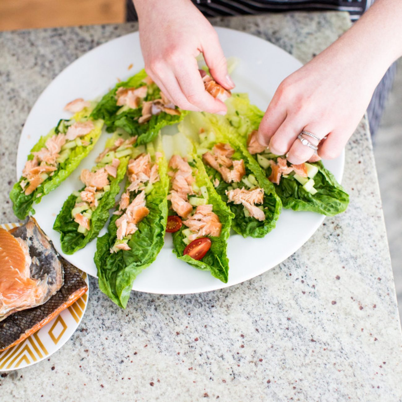 Salmon Cucumber Cups