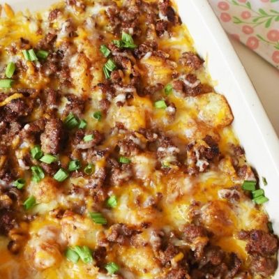 Sausage And Cheesy Tater Tot Bake Recipe