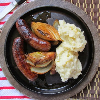 Sausage And Mash With Ham And Cheese