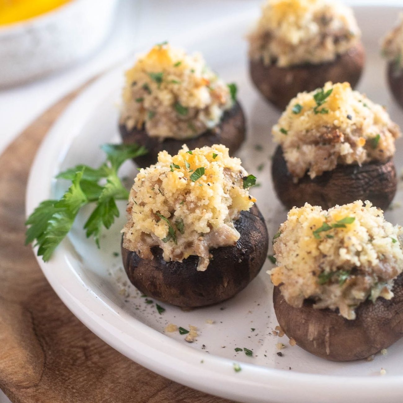 Sausage & Cream Cheese Stuffed Mushrooms