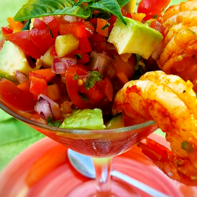 Sauteed Shrimp With Chilled Gazpacho