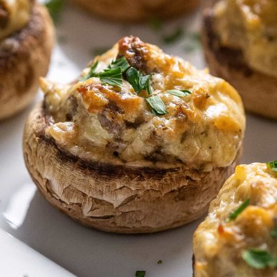 Savory And Spicy Stuffed Mushrooms With Italian Sausage