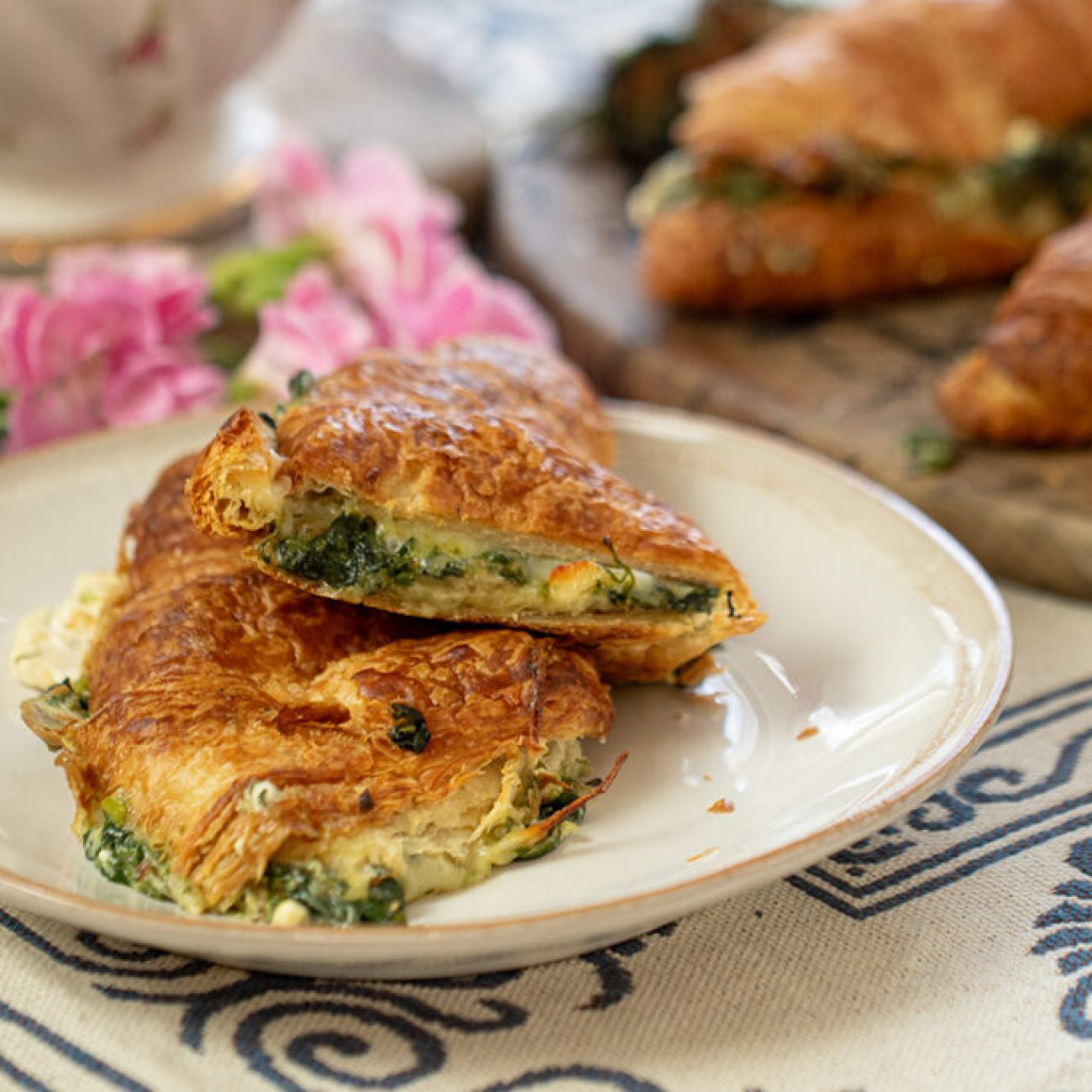 Savory Spinach Stuffed Croissants Recipe