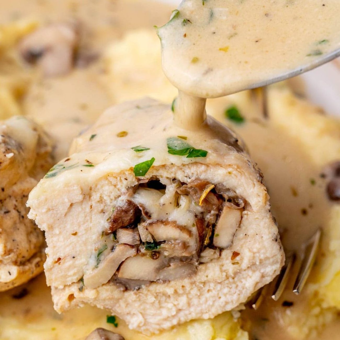 Savory Stuffed Chicken Breasts Seasoned Cream