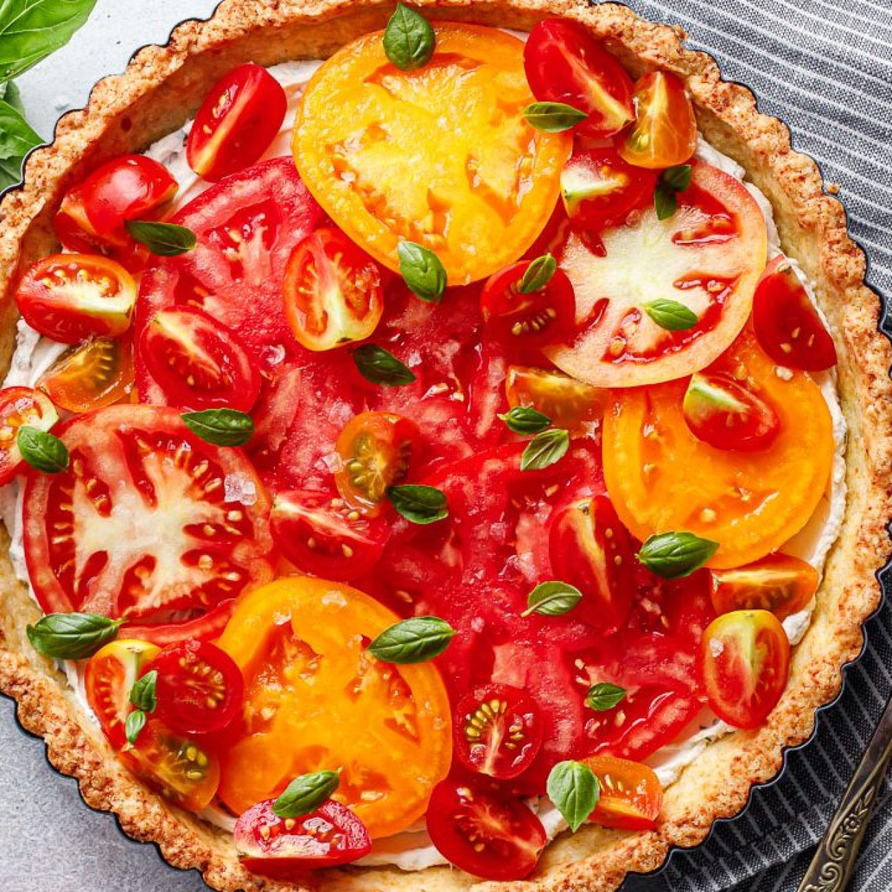 Savory Tomato and Creamy Goat Cheese Tart Recipe