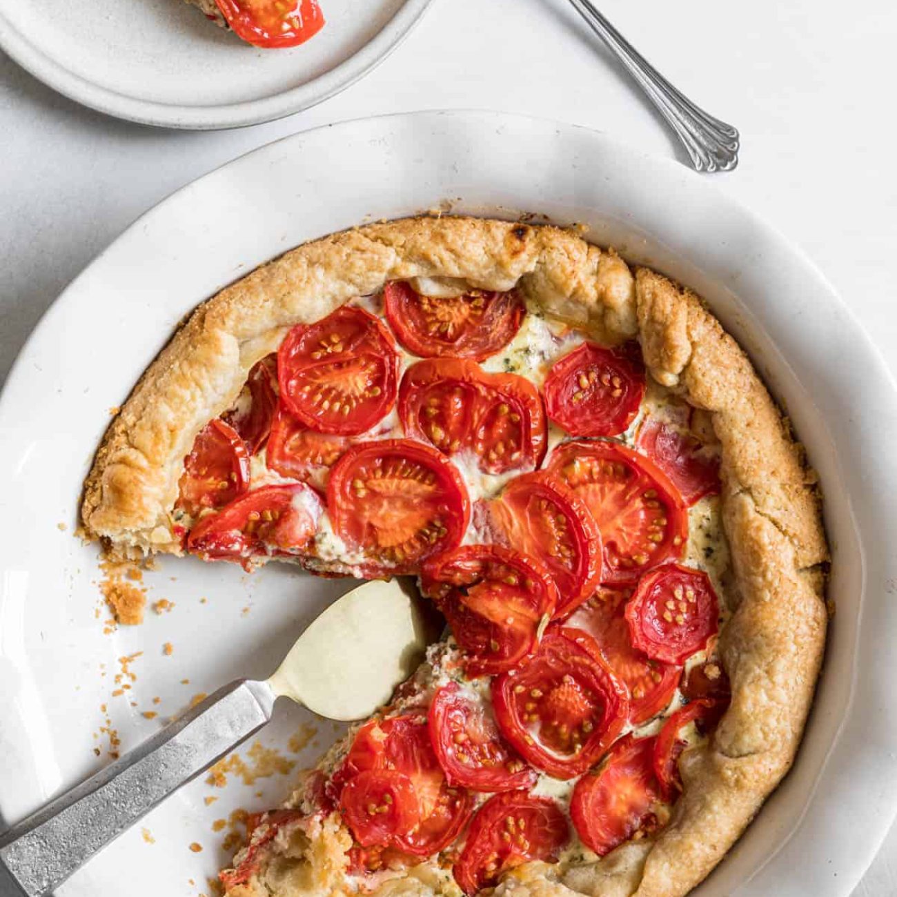 Savory Tomato Basil Tart with Greek Yogurt Crust