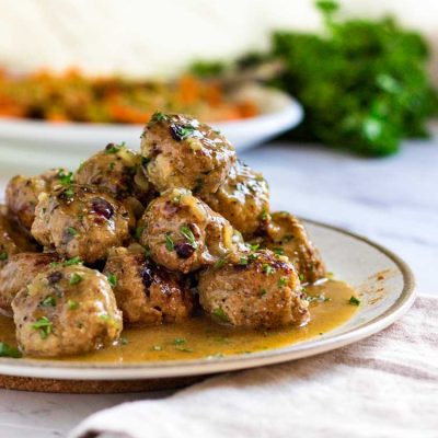 Savory Turkey Meatballs With Classic Stuffing Flavor