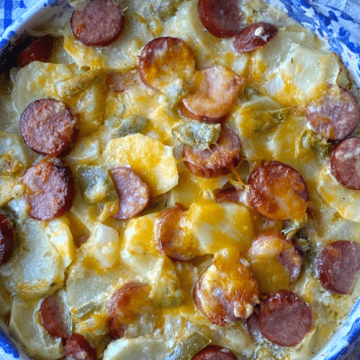 Scalloped Potato And Hot Dog Casserole