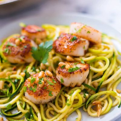 Scallops-Pan Seared On Linguine With