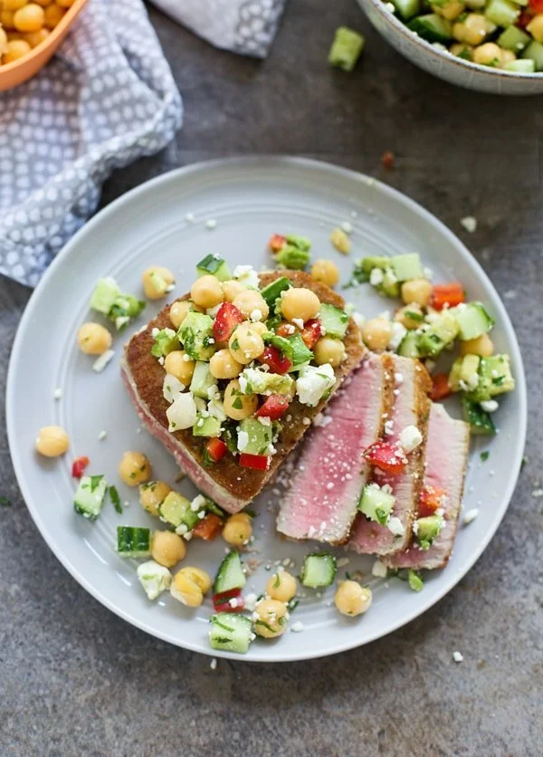 Seared Tuna Steak With Avocado Salsa