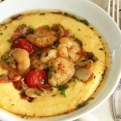 Shrimp And Goat Cheese Grits