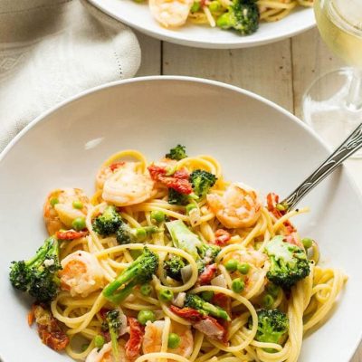 Shrimp And Pasta Primavera