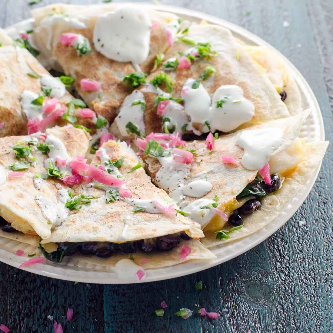 Shrimp And Spinach Quesadillas