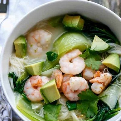 Shrimp, Avocado, And Rice Noodle