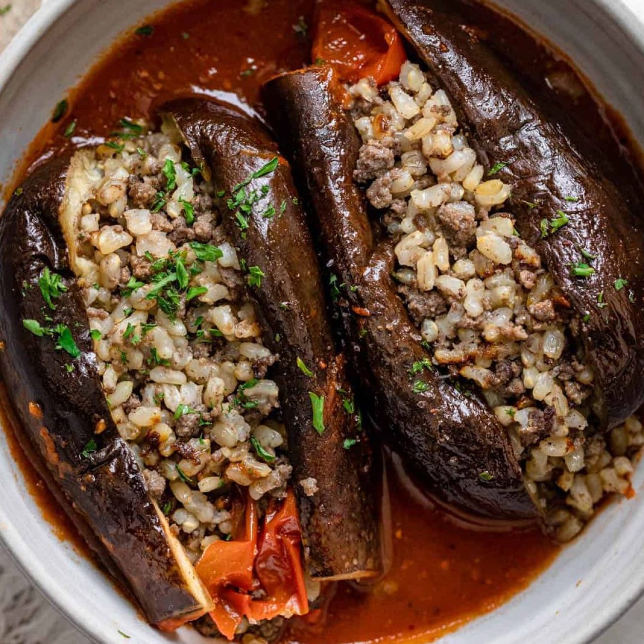 Shrimp Stuffed Eggplant Aubergine