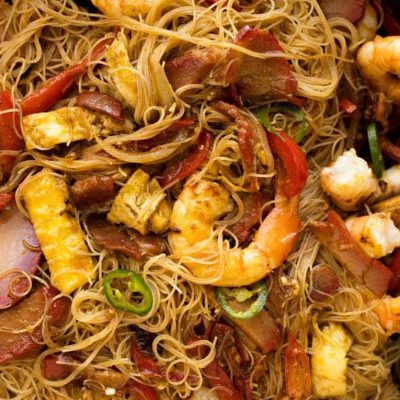 Singapore Noodles With Ground Beef And