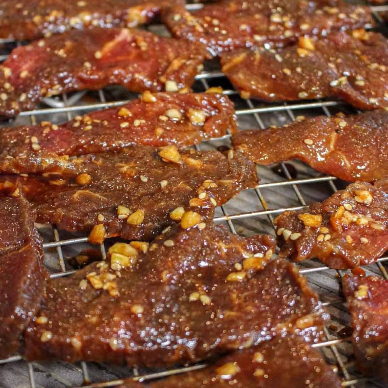 Skewered Beef Strips With Spicy Honey Glaze