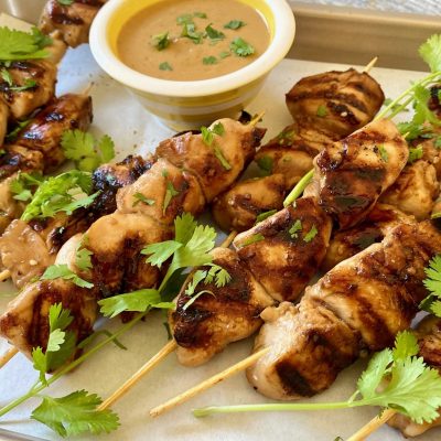 Skewered Chicken With Peanut Sauce