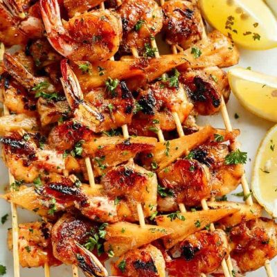 Skewered Garlic Shrimp