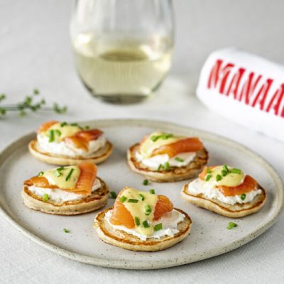 Smoked Salmon And Cream Cheese Blinis