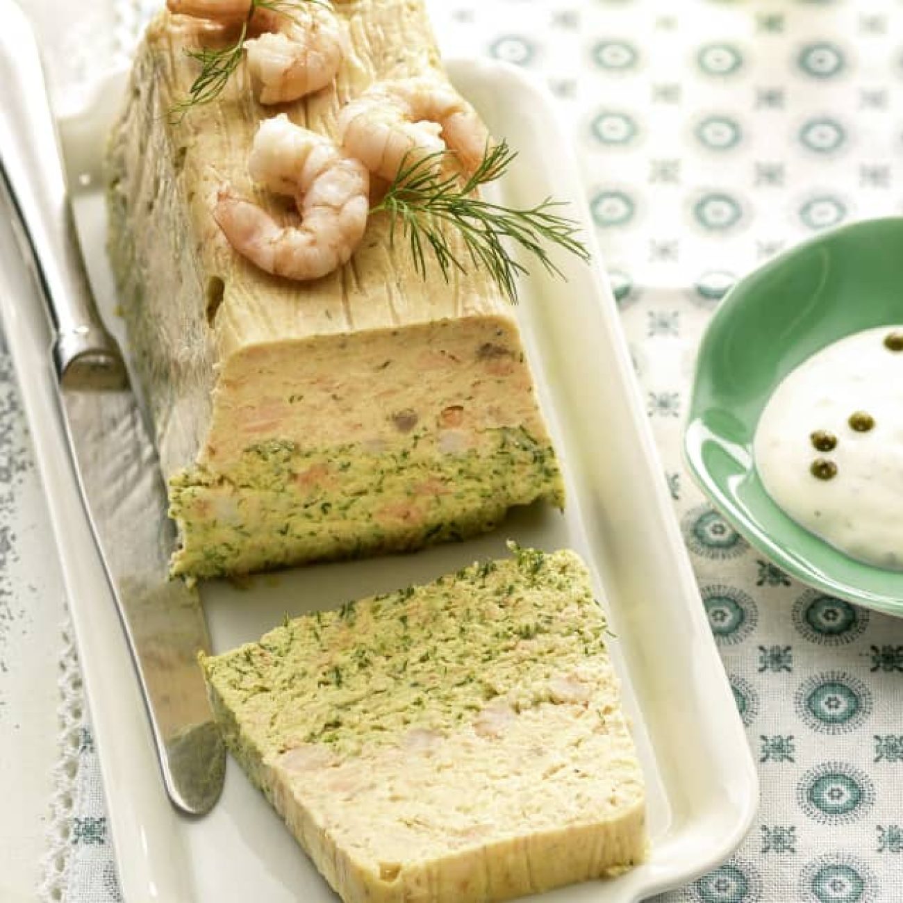 Smoked Salmon With Creamy Herb Terrine