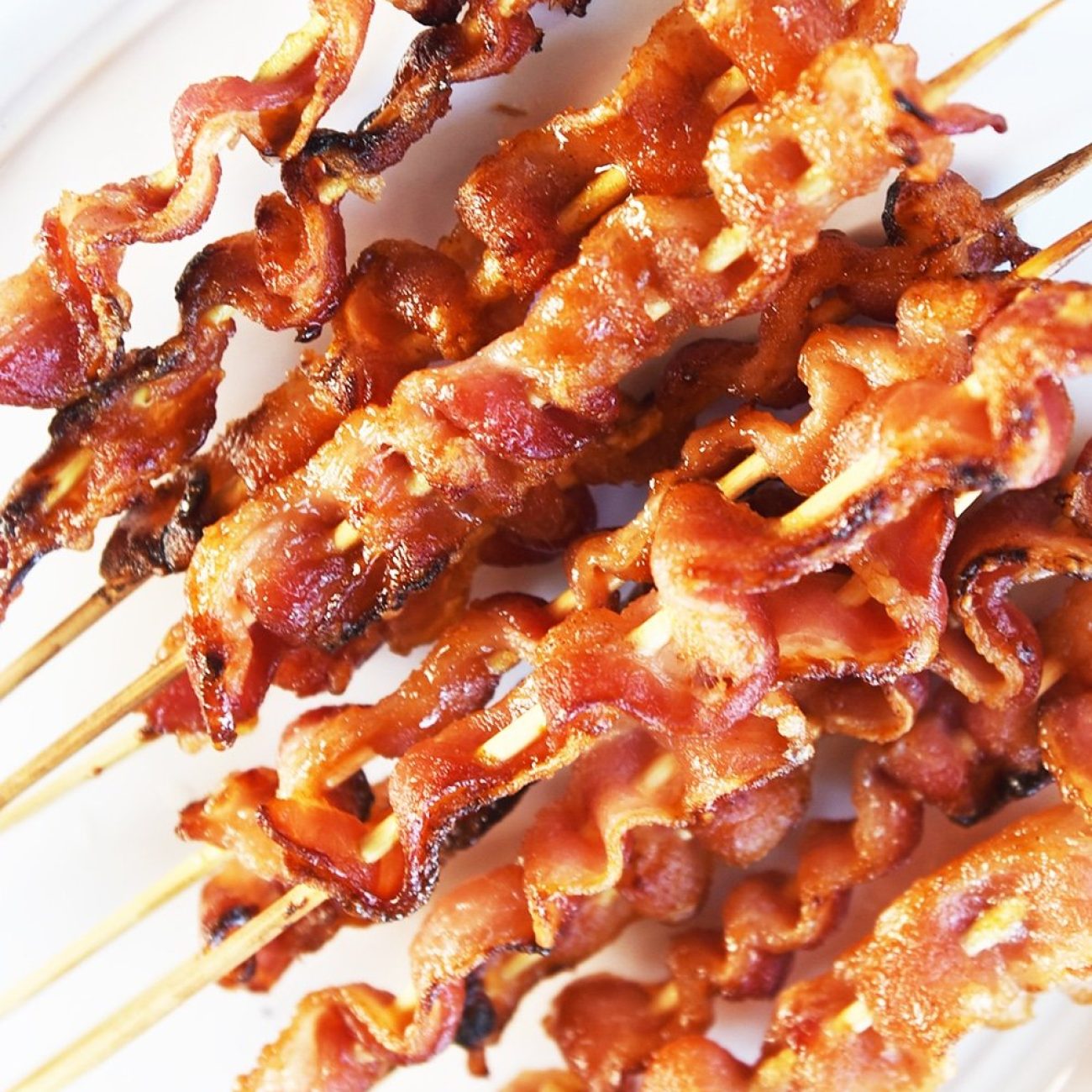 Spicy Candied Bacon Skewers