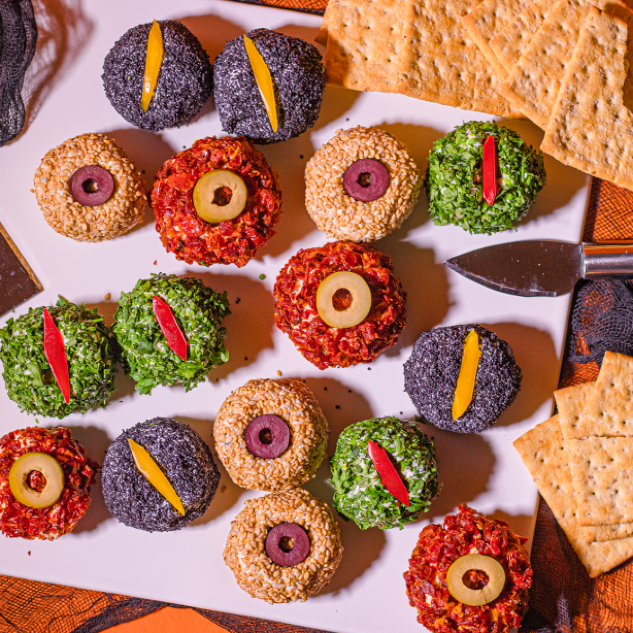 Spooky Tomato Eyeball Bites for Halloween