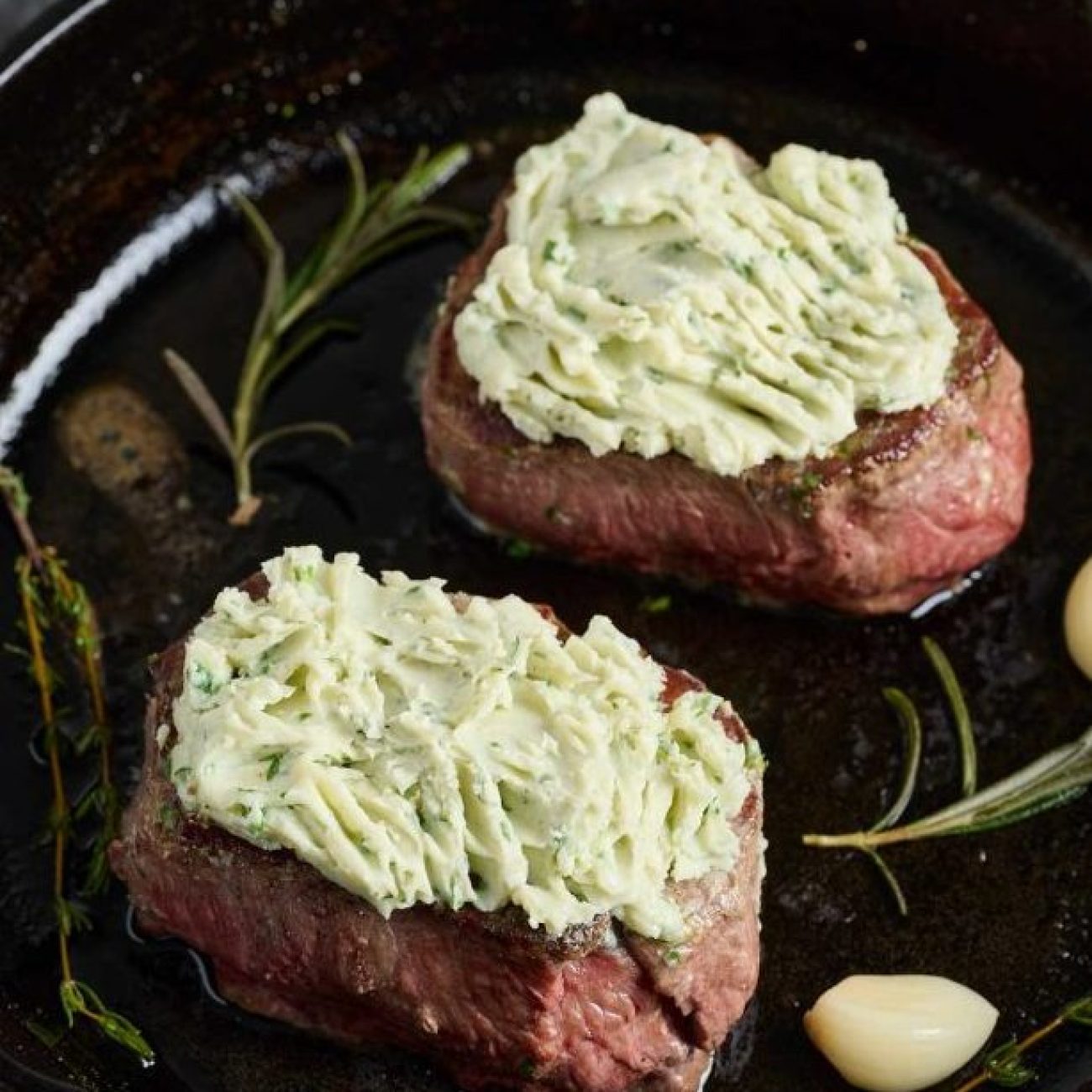 Succulent Steaks Topped with Creamy Blue Cheese Butter