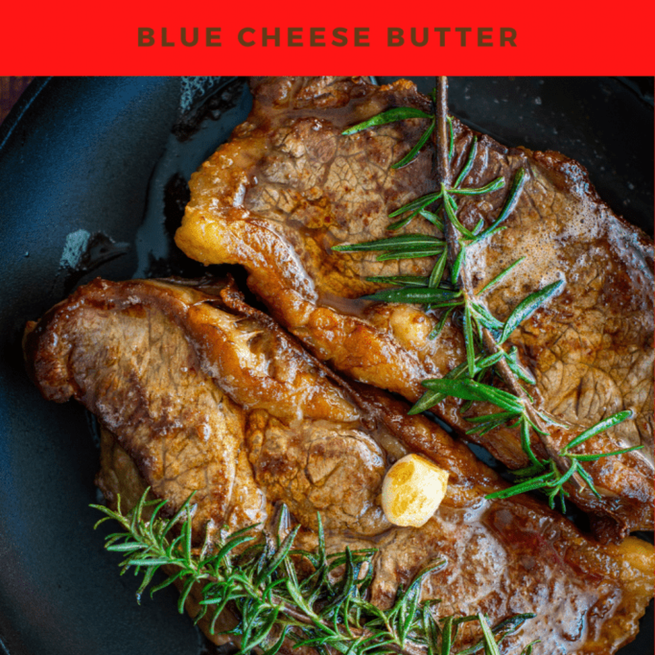 Succulent Strip Loin Steak Topped with Creamy Blue Cheese and Fresh Sage