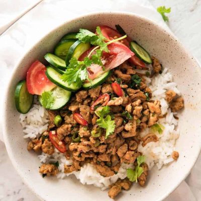 Thai-Inspired Basil Chicken With A Spicy Kick