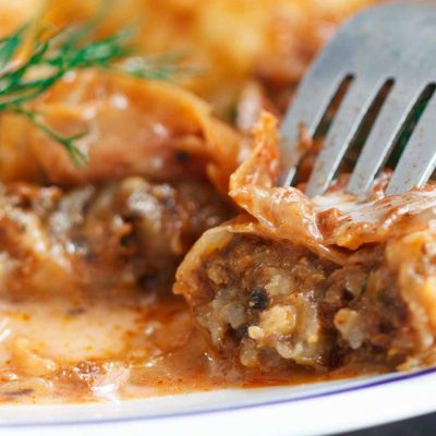 Traditional Romanian Vegetarian Stuffed Cabbage Rolls Recipe