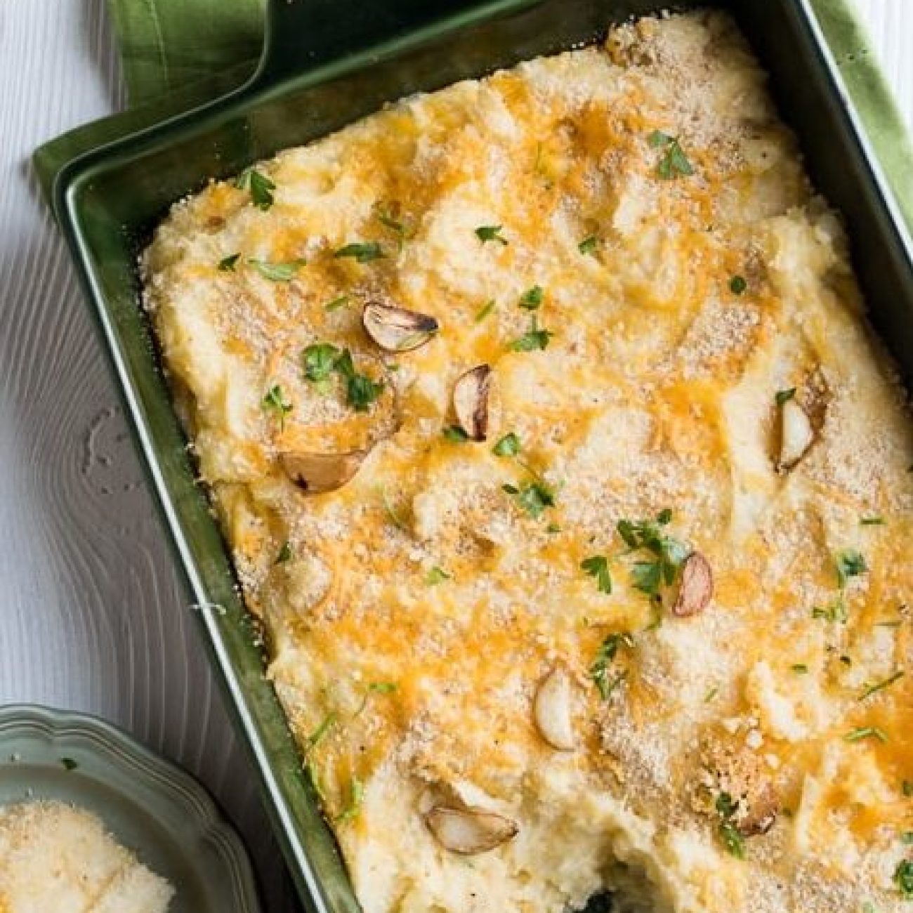 Ultimate Triple-Cheese Mashed Potato Bake