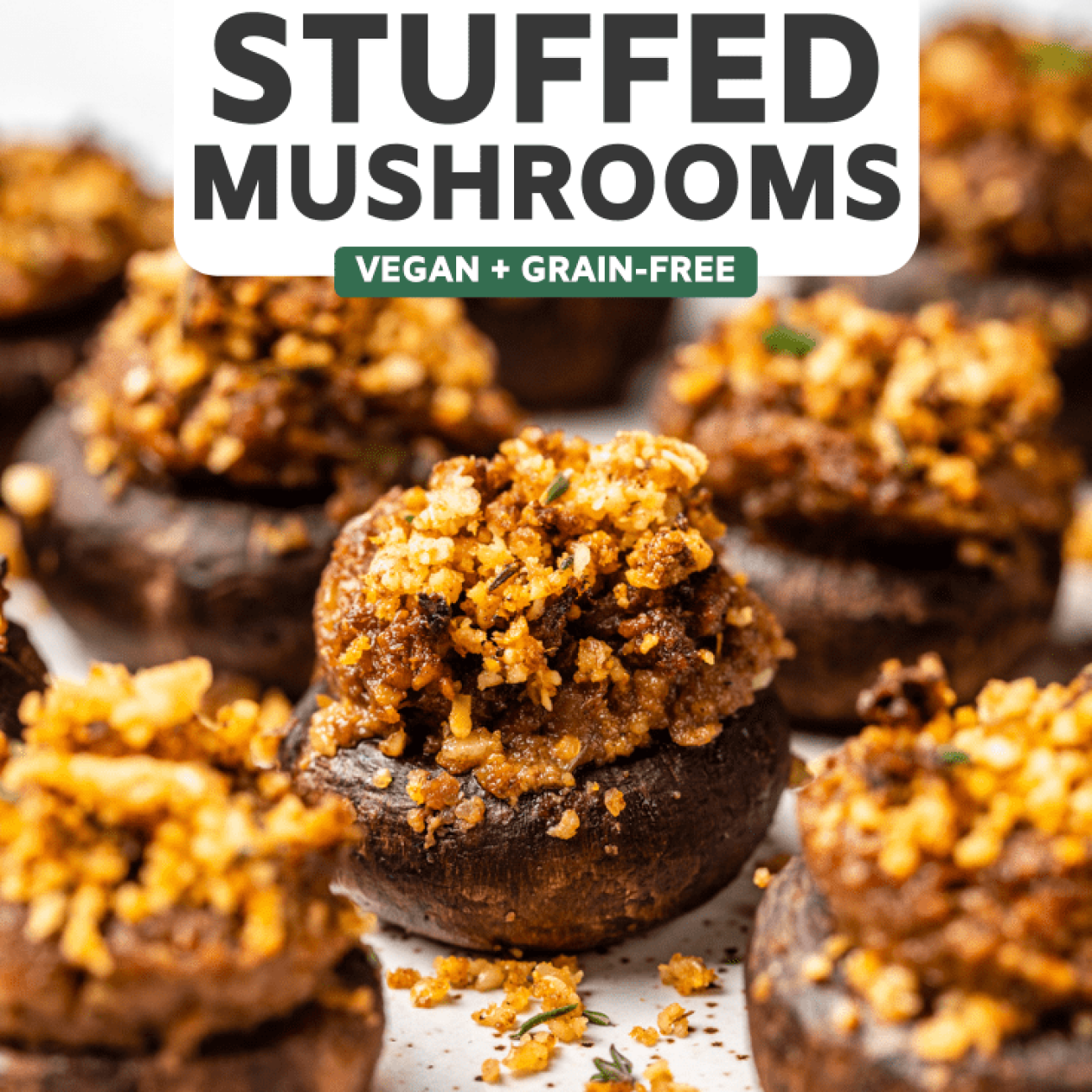 Vegan Stuffed Mushrooms with Savory Tofu Filling