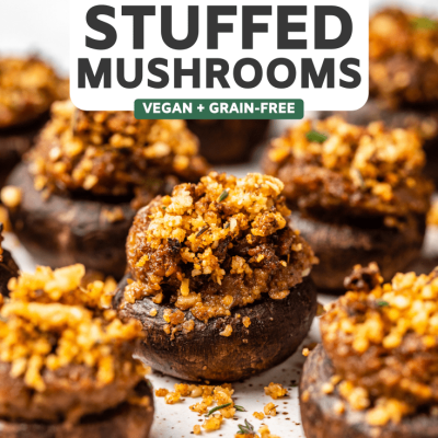 Vegan Stuffed Mushrooms With Savory Tofu Filling