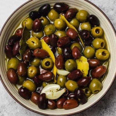 Zesty Marinated Olives With Tangy Pickled Vegetables